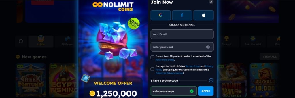 NoLimitCoins join now